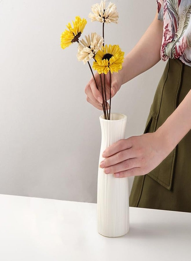 Casavibe Unbreakable Vase for Flowers,White Plastic Vase Minimalist Style Suitable for Modern Home Decoration Living Room Dining Table Centerpiece Perfect Wedding Birthday Gift Giving - Image 5